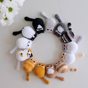 Crochet Cat, Handmade Gift for Cat Lovers, Keyring or Decoration