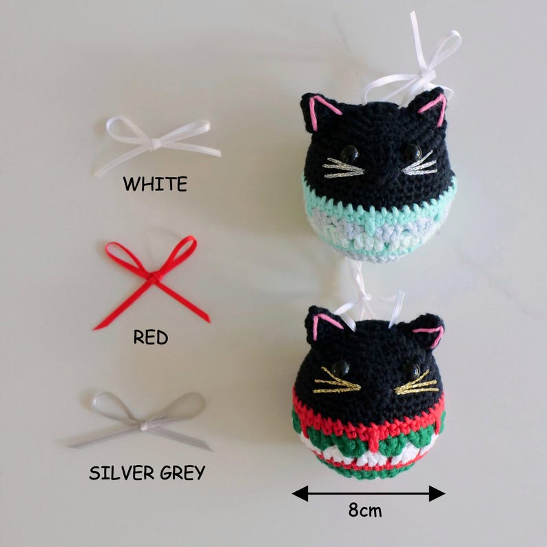 Cat Bauble Christmas Decoration, Handmade Gift for Cat Lovers Etsy UK