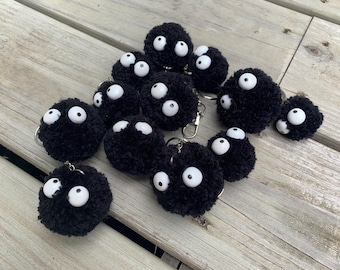 Soot Sprite Pom Pom Keychain: Studio Ghibli Charm