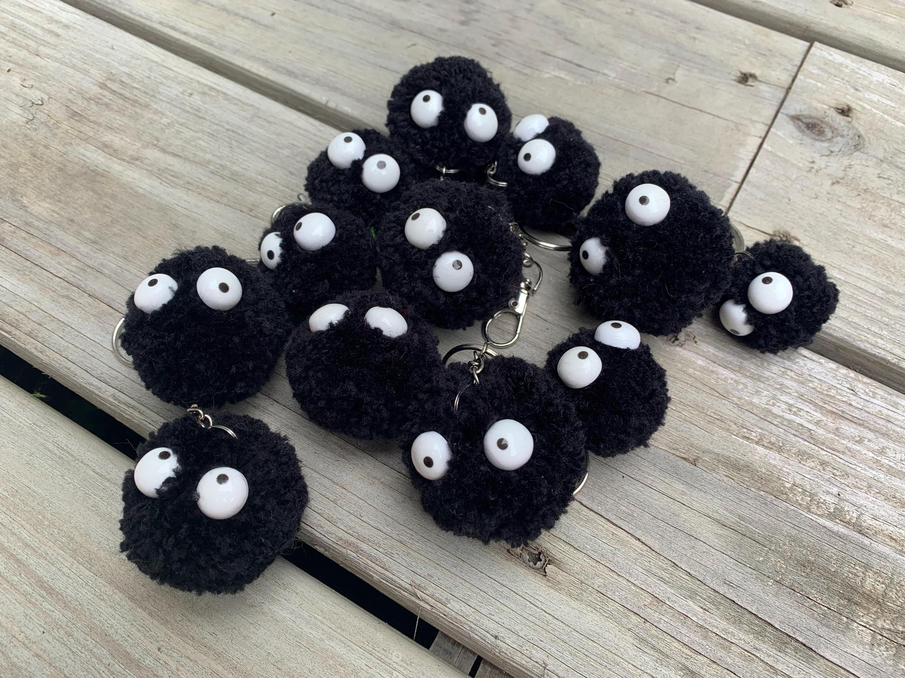 Soot Sprite Pom Pom Keychain: Studio Ghibli Charm - Etsy