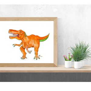 Dino Series: T-Rex, Tyrannosaurus Rex, Dinosaur watercolor painting, dino art print, dinosaur art, paleontology art, nursery art print