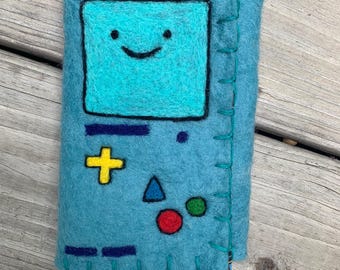 Handmade BMO Adventure Time Wool Wallet - Needle Felted