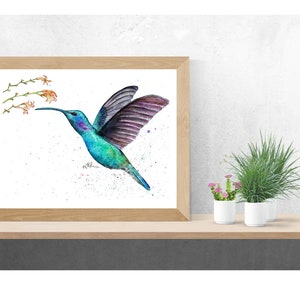 Hummingbird Watercolor Art Print - hummingbird art - art print - watercolor art print - hummingbird painting - watercolor hummingbird