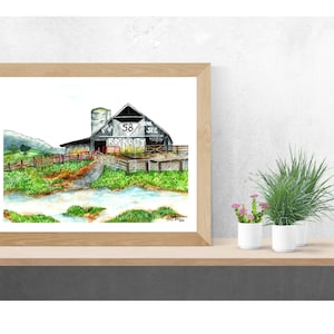 Chattanooga Rock City Wandbild - Chattanooga Art - Chattanooga Kunstwerk - Rock City Kunstdruck - Aquarell Kunstdruck - Rock City 58, Hwy 58