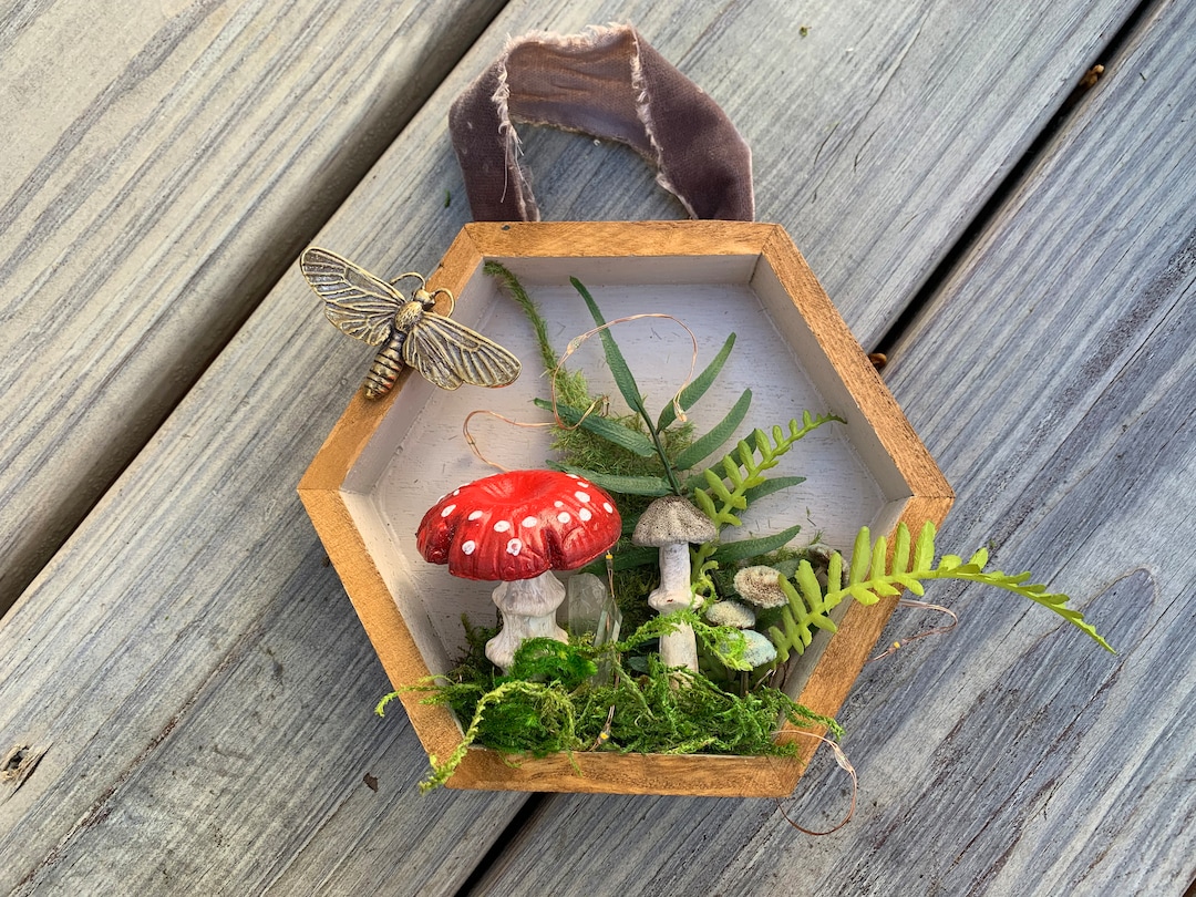 Wood Mushrooms Set Of 6, Pastel, Custom Colors , Charming
