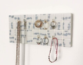 Tiled Multifunctional Hanger with Golden Hooks, Customizable