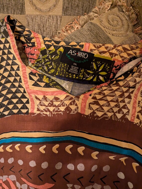 Ashro Geometric Afrocentric Cowl Shell Skirt Set - image 8