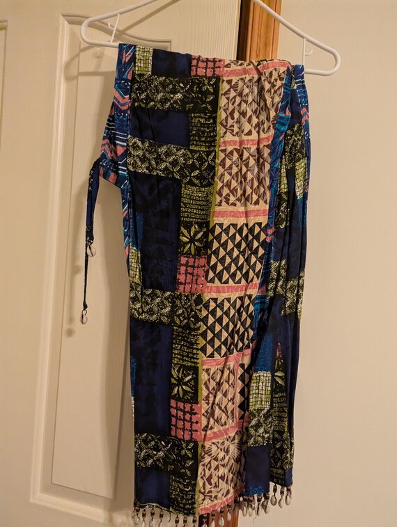 Ashro Geometric Afrocentric Cowl Shell Skirt Set - image 4