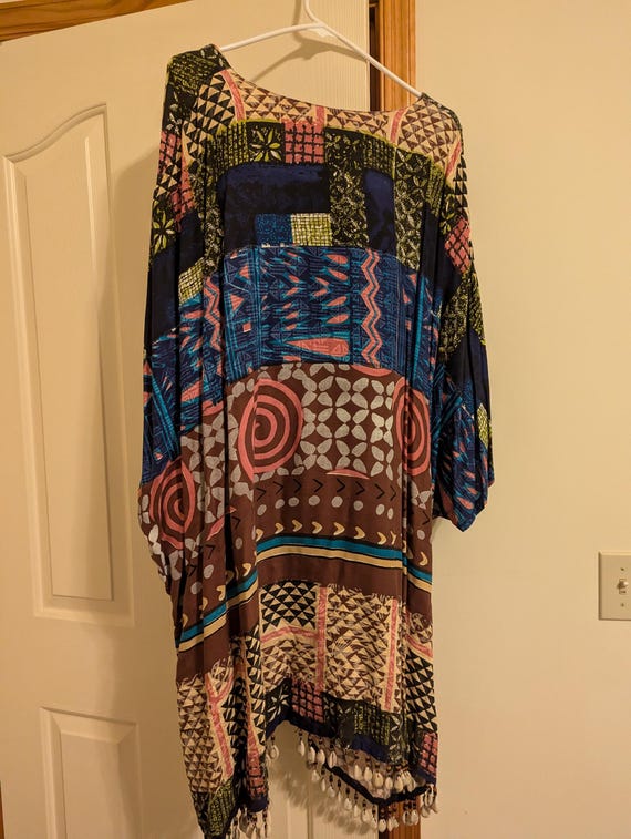 Ashro Geometric Afrocentric Cowl Shell Skirt Set - image 2