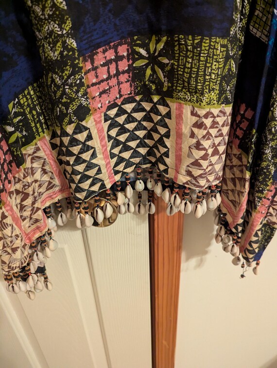 Ashro Geometric Afrocentric Cowl Shell Skirt Set - image 3