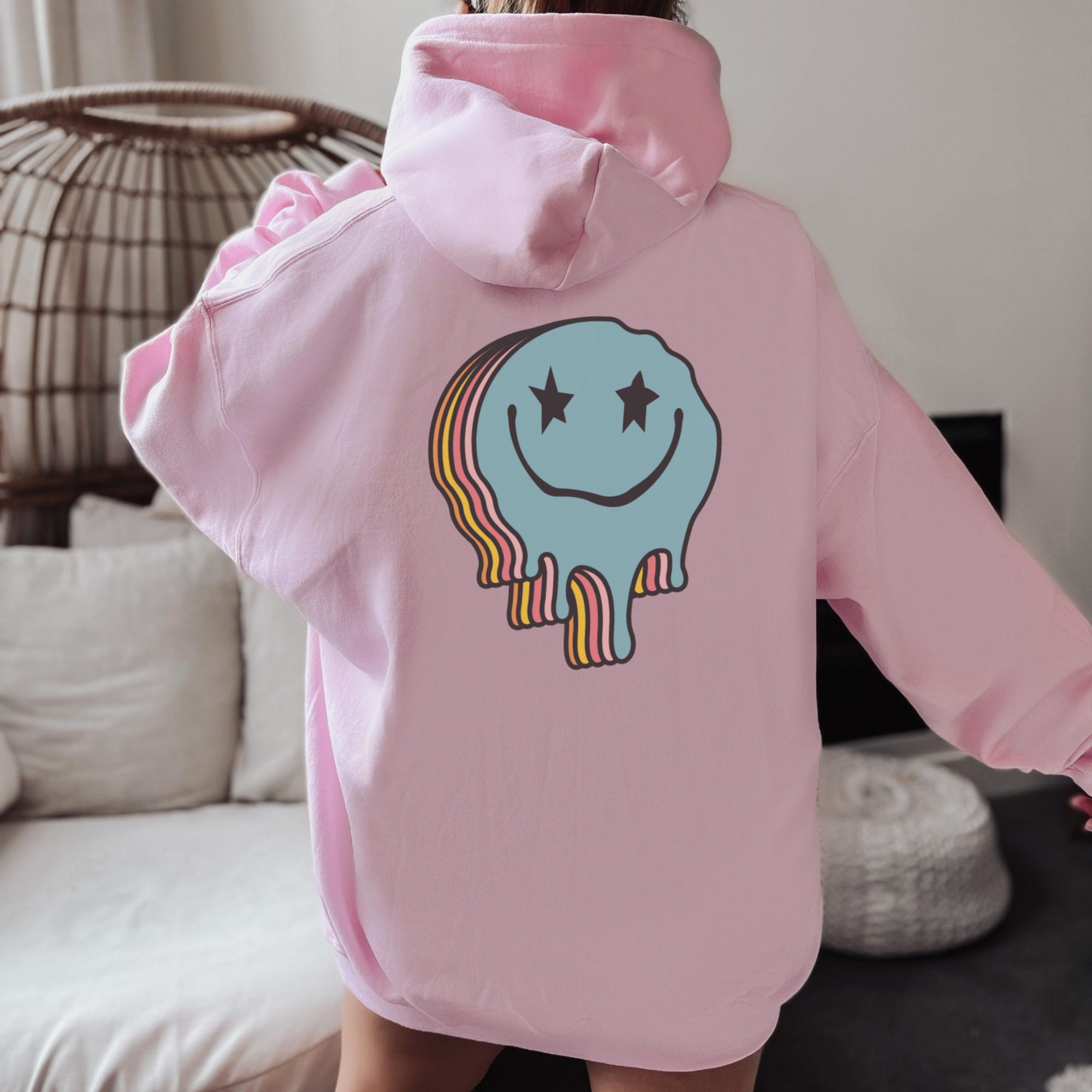 Smiley Face Hoodie Smile Face Hoodie Y2K Top VSCO Hoodie Etsy