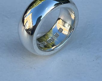 New Heaviest 23g - 1oz   Sterling Silver Wide Heavy Band . Full Hallmark