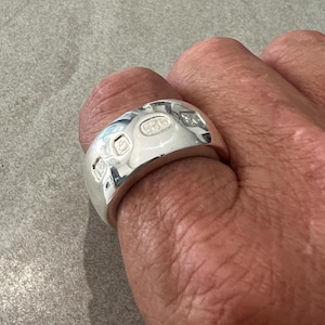 Wide 1oz Silver Heavy Band Ring , Large Bespoke London Hallmark