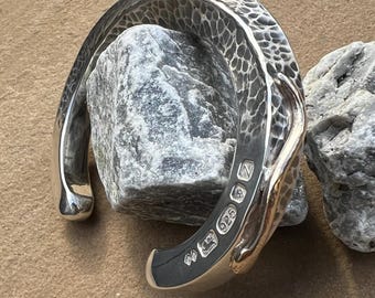 Heaviest 5 oz / 140g + Sterling Silver  Viking  Torque Bangle / Solid Rose Gold Snake