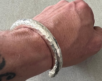 Heaviest 113g + Sterling Silver  Anvil Hammered  Torque Bangle