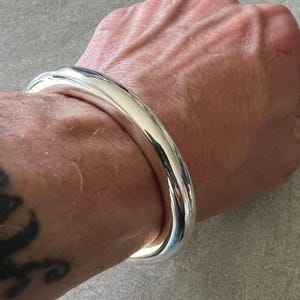 Silver English Hallmark , Heavy 4oz + Bright Polished Torque Bangle