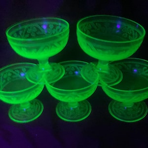 Uranium Glass Sherbet Cups (set of five)