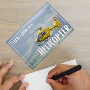 You're Going in a Helicopter - Surprise Gift Reveal Standard Size Postcard