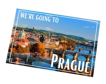 We&#39;re Going To Prague - Surprise Trip Gift Reveal Standard Size Postcard