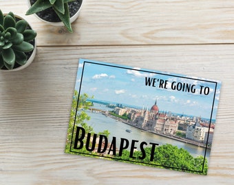 We&#39;re Going to Budapest - Surprise Trip Gift Reveal Standard Size Postcard
