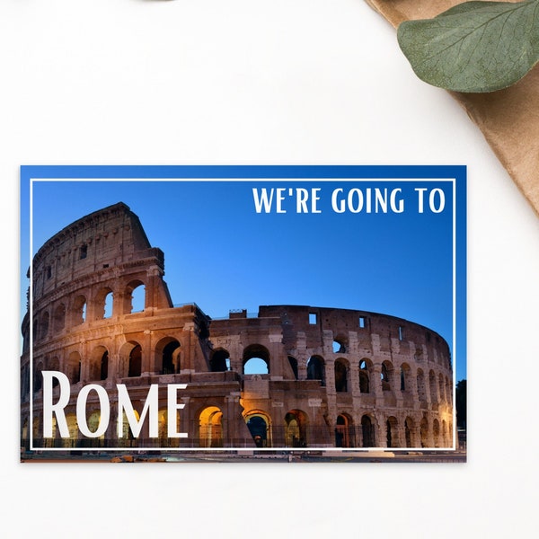 We're Going to Rome - Surprise Trip Gift Reveal Standard Size Postcard