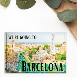 We're Going To Barcelona - Surprise Trip Gift Reveal Standard Size Postcard