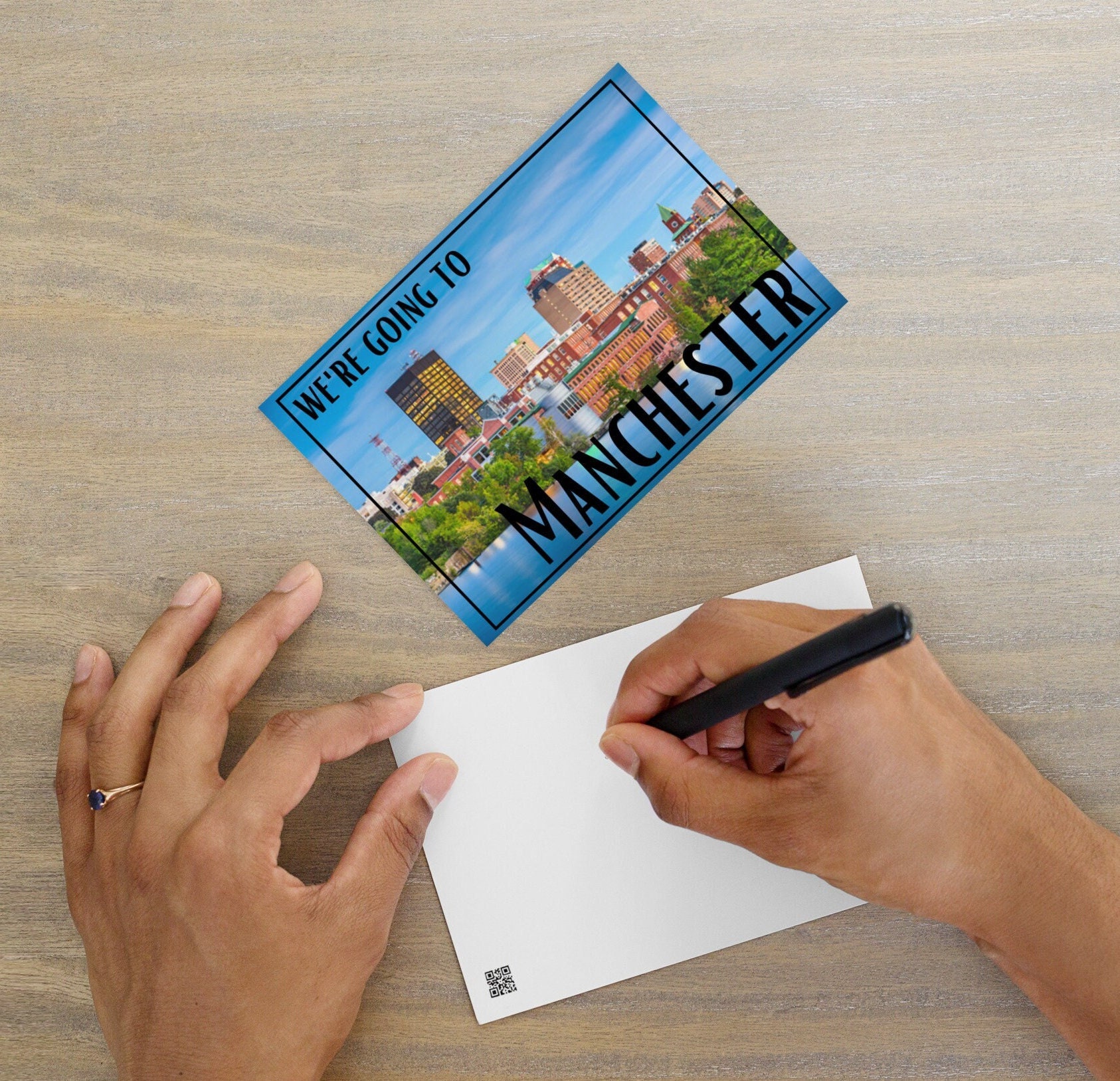 We're Going To Manchester - Surprise Trip Gift Reveal Standard Size Postcard