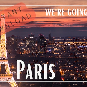 We're Going to Paris Postcard Design - Instant Download SVG PNG JPG Digital Download