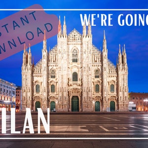 We're Going to Milan Postcard Design - Instant Download SVG PNG JPG Digital Download