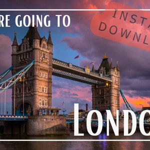 We&#39;re Going to London Postcard Design - Instant Download SVG PNG JPG Digital Download