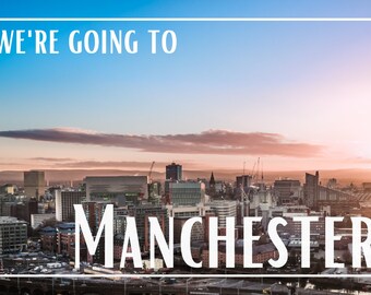 We're Going to Manchester Postcard Design - Instant Download SVG PNG JPG Digital Download