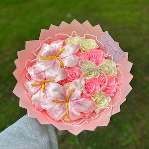 Ewiger Strauß | handgemachte Blumen (Kunstblumen)| Geburtstag| Abschluss | Jahrestag | Ramo Buchon