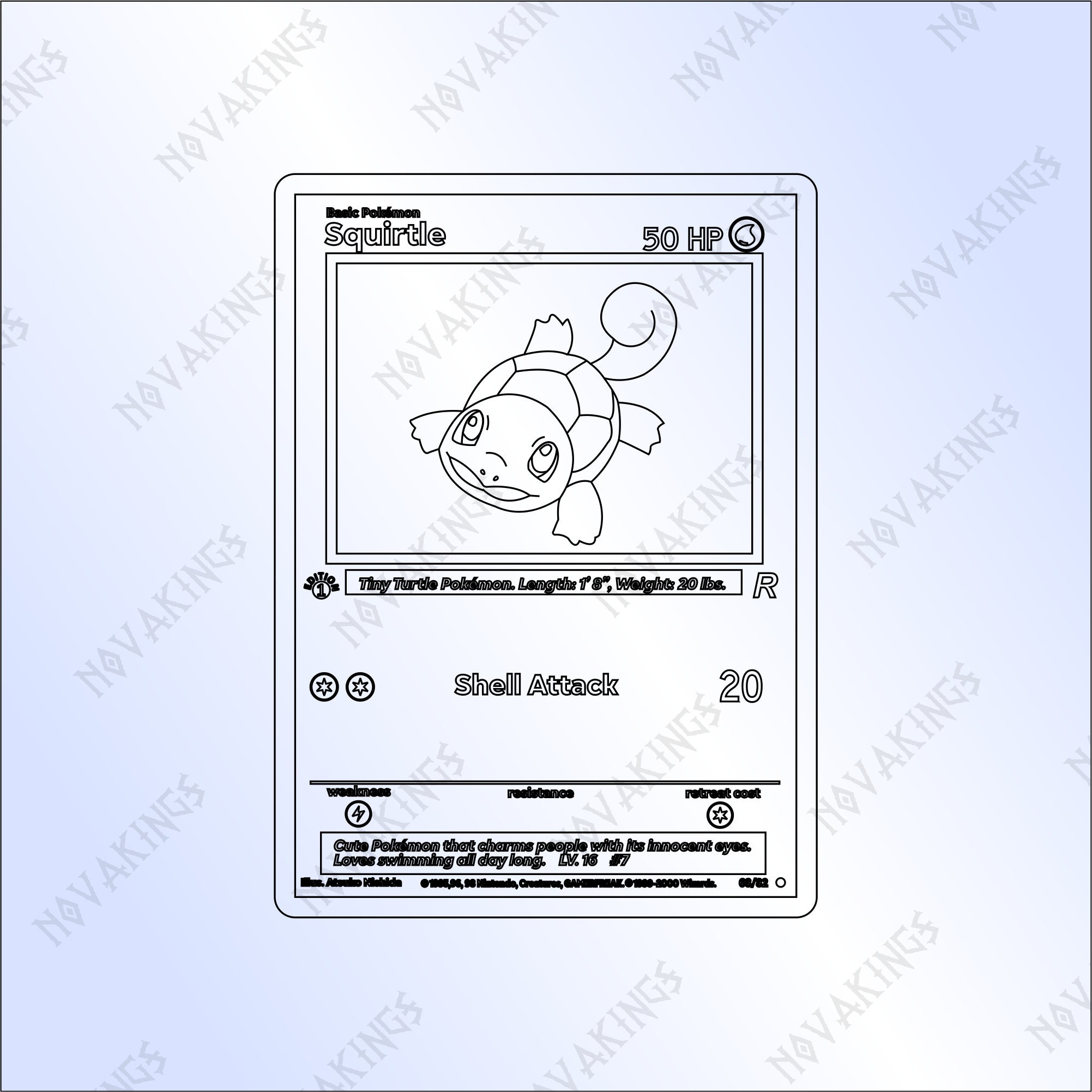 Squirtle Pokemon Card Vector SVG PDF DXF Laser Cutter File - Etsy