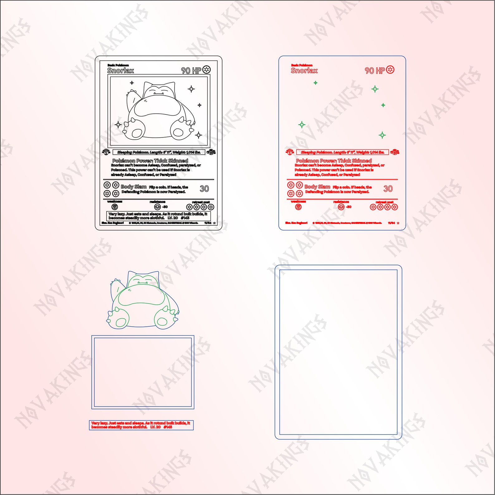 Snorlax Pokemon Card Vector SVG PDF DXF Laser Cutter File - Etsy