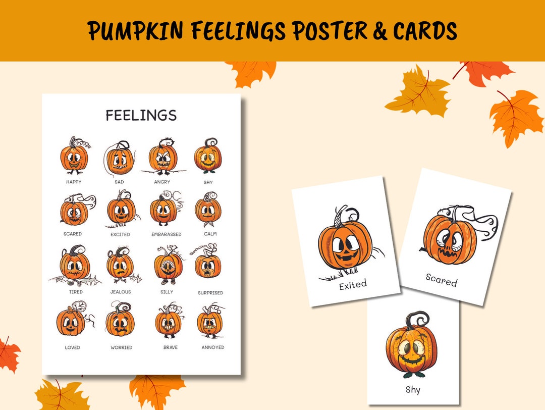 Pumpkin Feelings Poster Pumpkin Feelings Card Emotions - Etsy