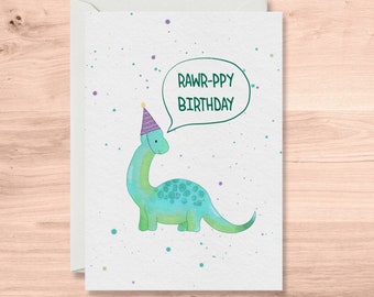 Dinosaur Birthday Card, Boys birthday card, Toddler Birthday Card, Son Birthday card, Kids Birthday Cards, Birthday card for toddlers, Funny