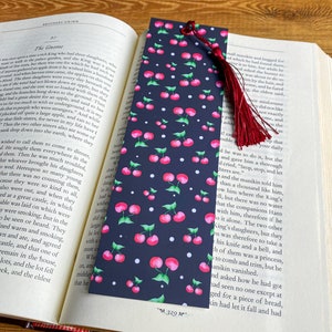 Cherry Laminated Bookmark Bookmark With Tassel Laminated Bookmark