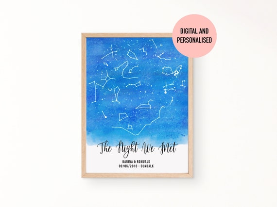 PRINTABLE the Night We Met Night Sky Poster the Date We Met - Etsy