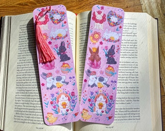 Easter bookmark, Gloss finish bookmark, Cute bookmark, Book worm gift, Rabbit bookmark, Magic bookmark, Bunnies bookmark, Bunnies and chicks