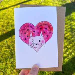 Carte de Saint-Valentin chat, drôle de carte de la Saint-Valentin, carte de la Saint-Valentin drôle, carte de la Saint-Valentin chat, jolie carte de la Saint-Valentin, carte pour amoureux des chats, carte de voeux
