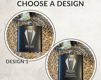 Personalised Engraved Hip Flask, Groomsman Gift in Luxury Box, Best Man Present, Wedding Gift, Father of the Bride, Gift for Him