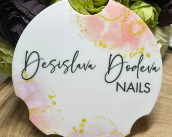 Personalised Nailfie, Custom Logo Text Nail Technician Prop, Acrylic Nail Prop Disc, Nail Photo Prop, Nail Salon Display