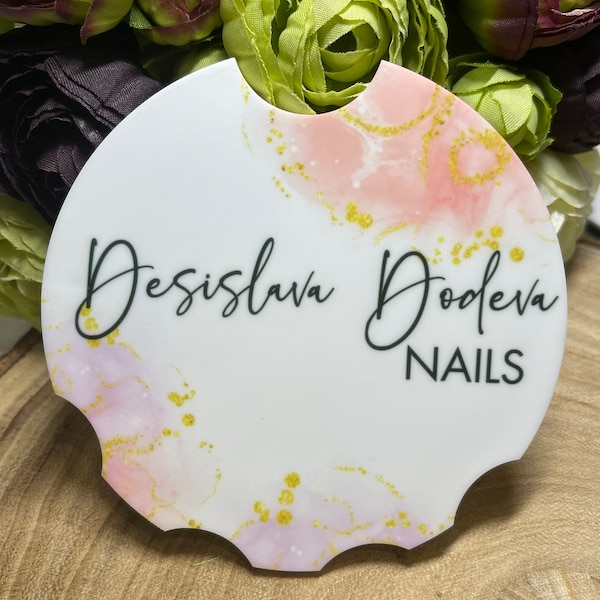 Personalised Nailfie, Custom Logo Text Nail Technician Prop, Acrylic Nail Prop Disc, Nail Photo Prop, Nail Salon Display