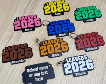 School Leaver Class of 2026 Keyring, Year 6 leavers, Teacher Pupil Gift, Personalised Name Engraved Keychain, End of Term Keepsake