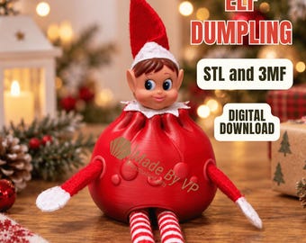 Holiday Elf Dumpling Prop, STL & 3MF files, 3D Print File, Digital Download, Commercial Use