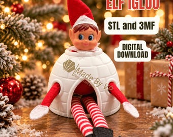 Holiday Elf Igloo Prop, STL & 3MF files, 3D Print File, Digital Download, Commercial Use