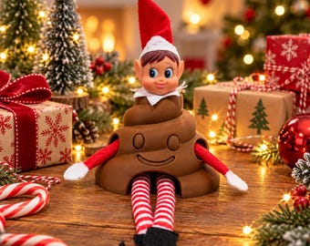 3D Printed Elf Poo Prop, Funny Christmas Elf Igloo Holder, Elf Arrival Prop, Return of the Elves, Naughty Elf Decoration, Christmas Display