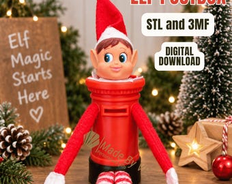 Holiday Elf Postbox Prop, STL & 3MF files, 3D Print File, Digital Download, Commercial Use