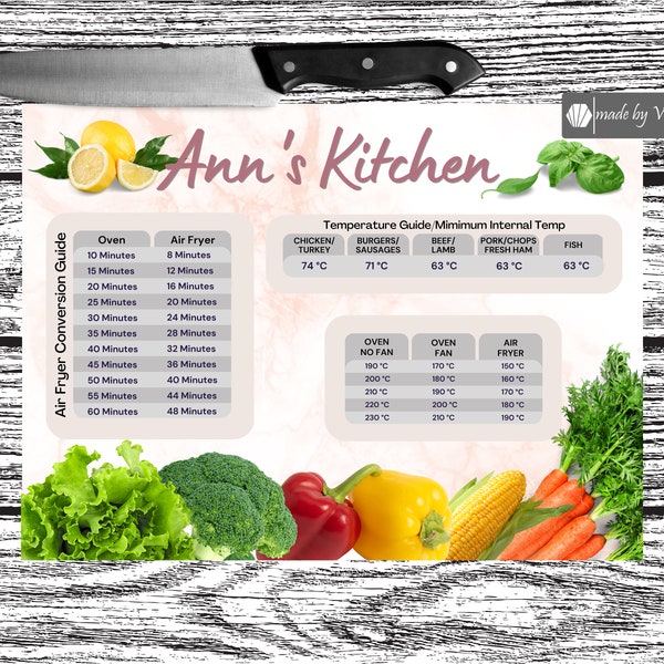 Kitchen Cheat Sheet Etsy UK