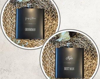 Personalised Engraved Hip Flask, Groomsman Gift in Luxury Box, Best Man Present, Wedding Gift, Father of the Bride, Gift for Him